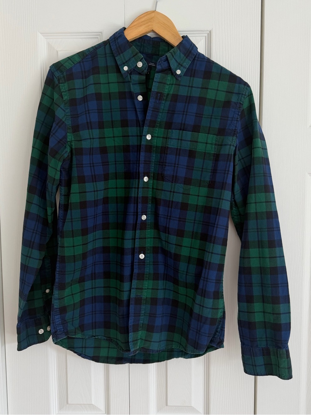 Gap Men’s Slim Fit Green Blue Plaid Button Down Shirt Size Small 3 for $30